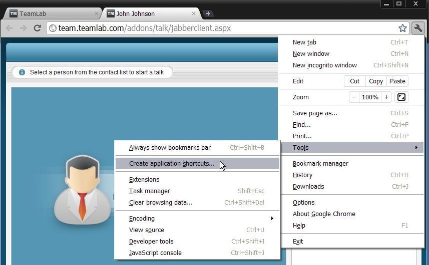 How to use your corporate messenger as a web application: TeamLab Talk + Google Chrome