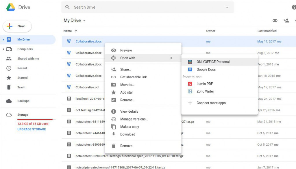 Integration de ONLYOFFICE avec Google