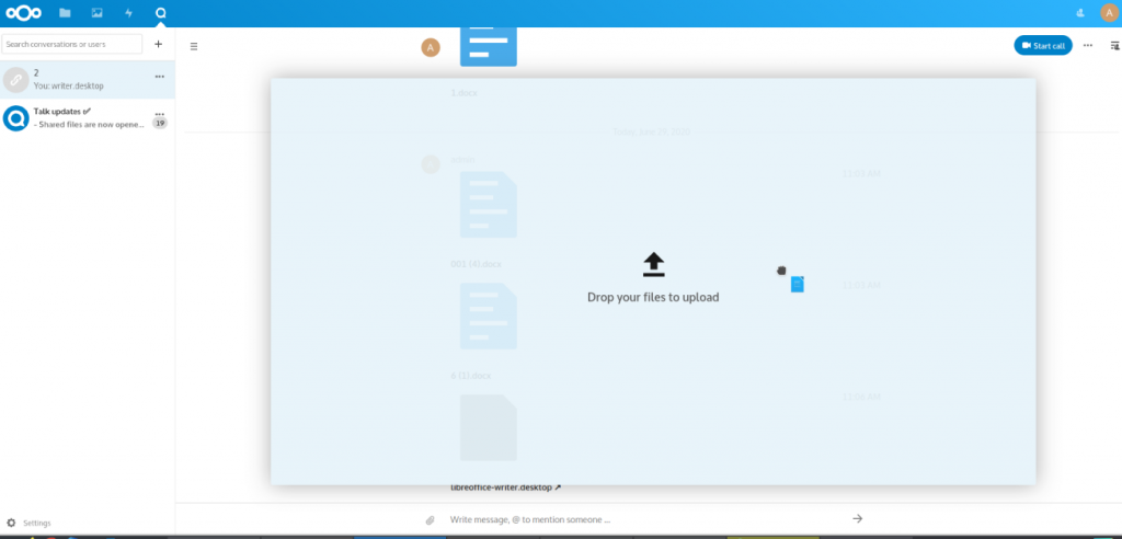 Drag & drop of files in Talk (ONLYOFFICE/Nextcloud)
