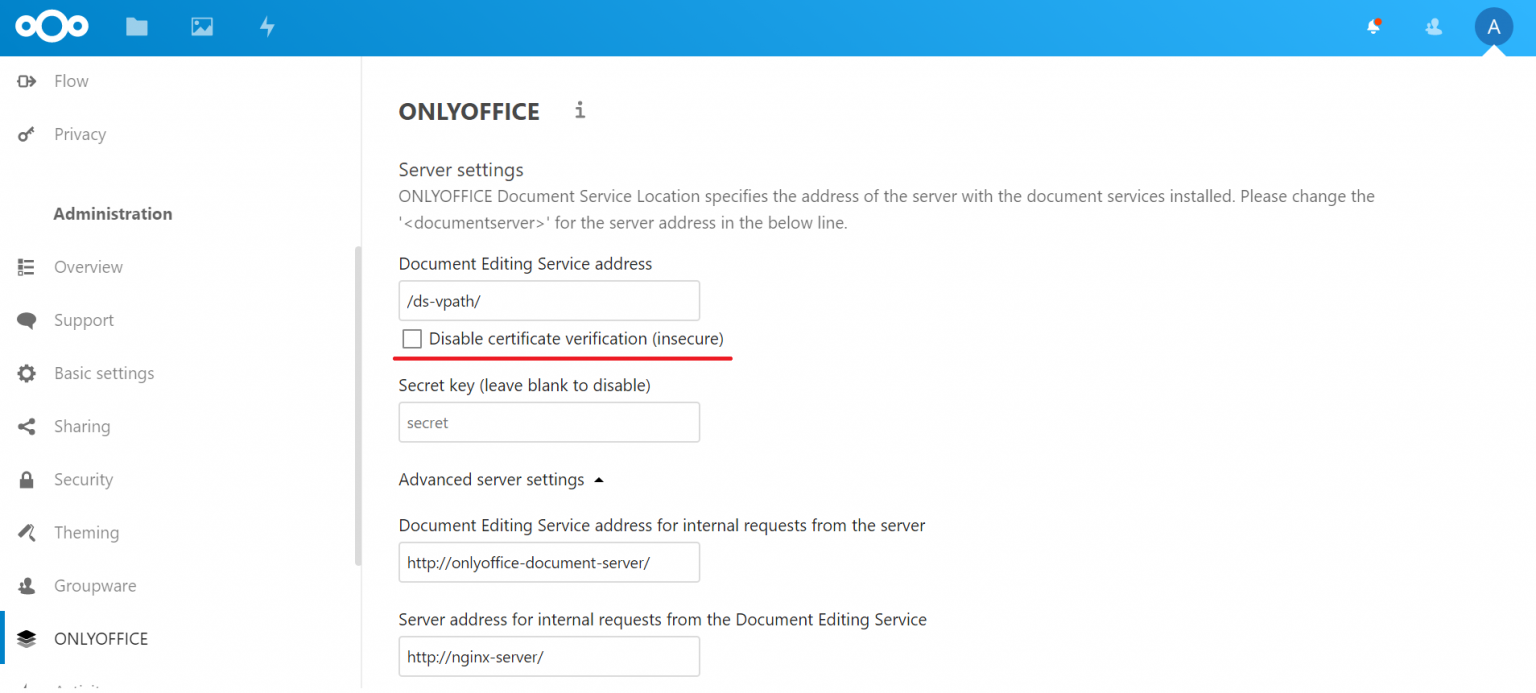 Settings verification