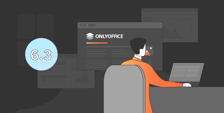 ONLYOFFICE Desktop Editors v6.3 with dark theme and 150% scaling