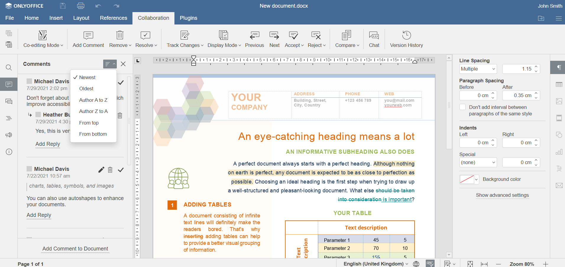 ONLYOFFICE Docs 7.0: online forms, password protection in spreadsheets, collaboration improvements and much more