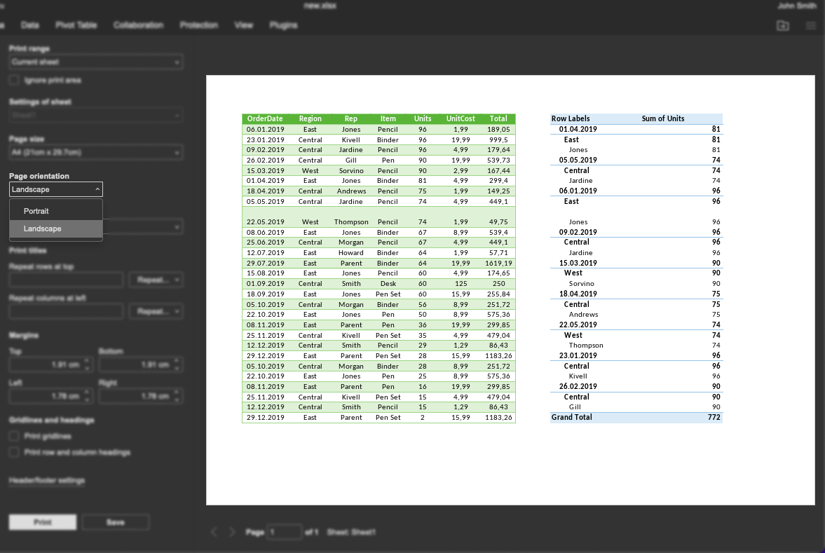 All about print preview in Excel sheets