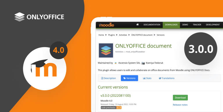 How to use ONLYOFFICE Docs in Moodle 4.0
