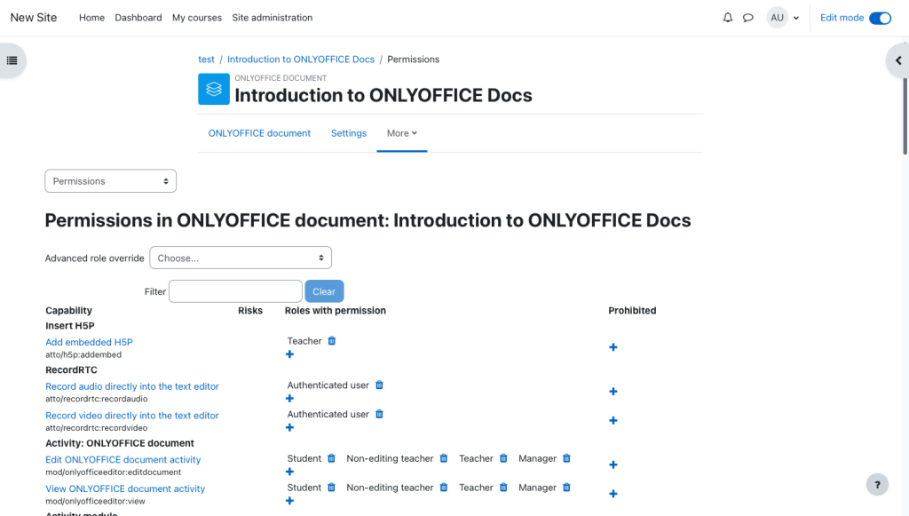 How to use ONLYOFFICE Docs in Moodle 4.0