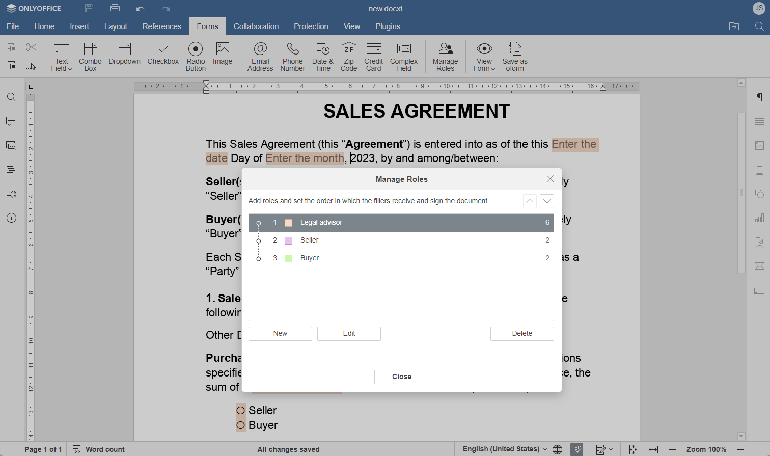 How ONLYOFFICE forms changed over the year: fields & settings, recipient roles, free library