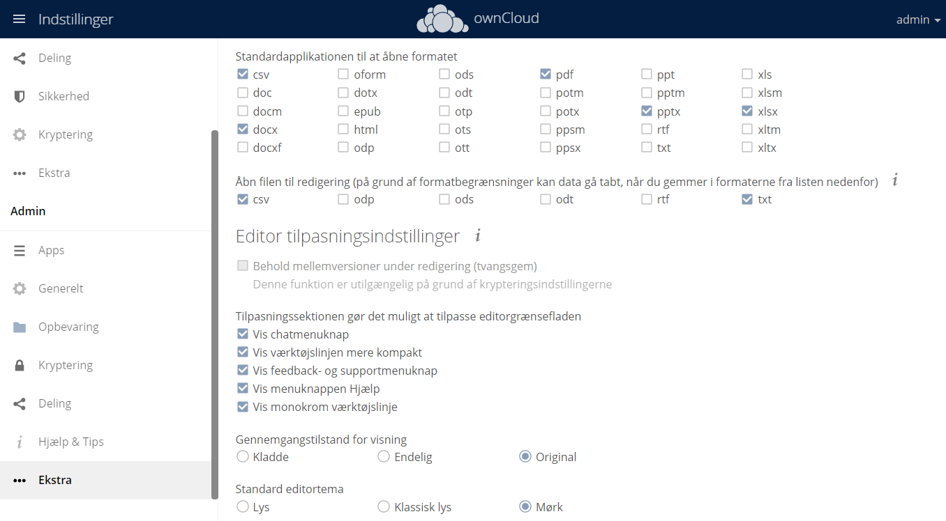 Conector de ONLYOFFICE para ownCloud: la versión 7.8.1 está disponible con nuevos ajustes de seguridad e interfaz danesa