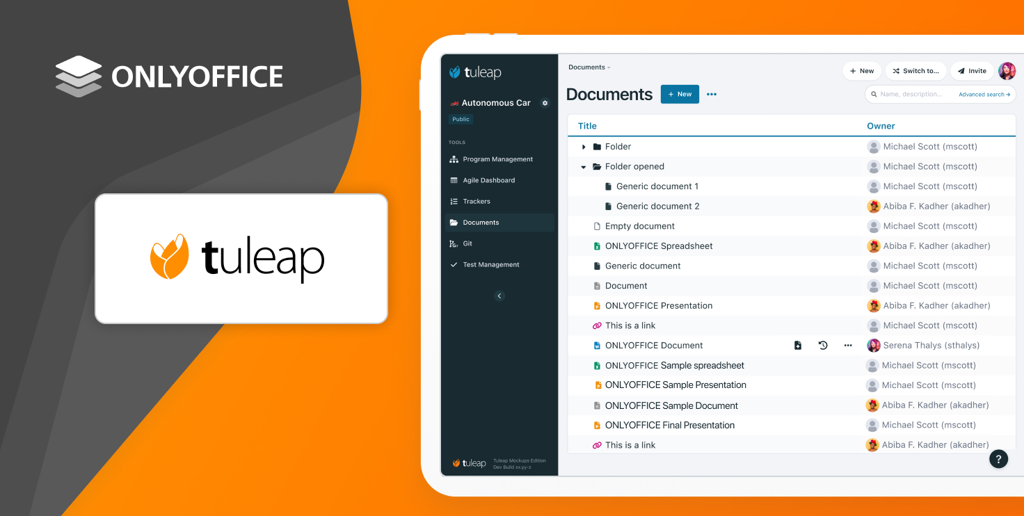 Tuleap adds ONLYOFFICE integration to ensure smooth document workflow within an all-in-one software solution