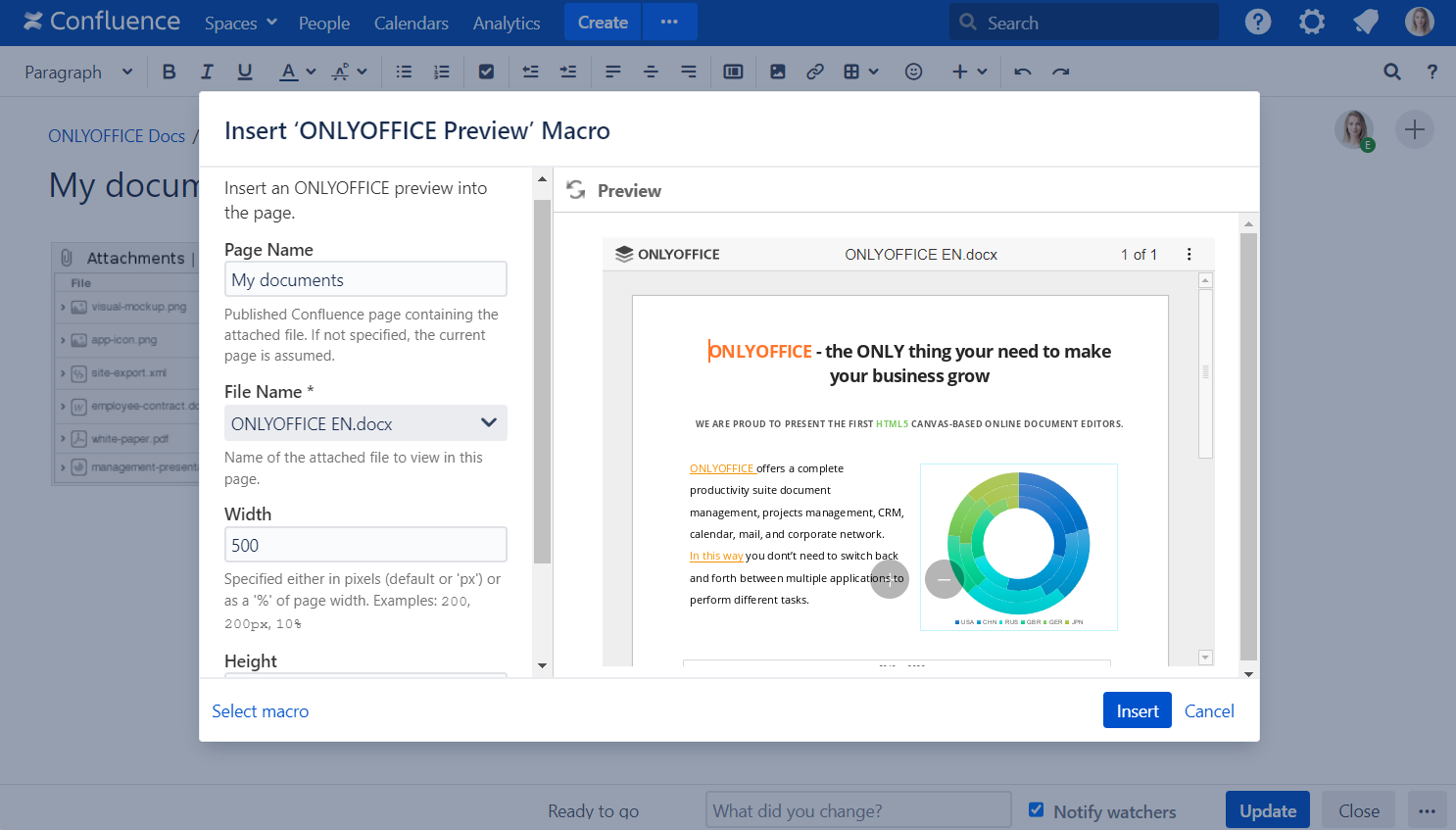 Conector de ONLYOFFICE para Confluence: la versión 4.3.1 está disponible con vista previa de documentos