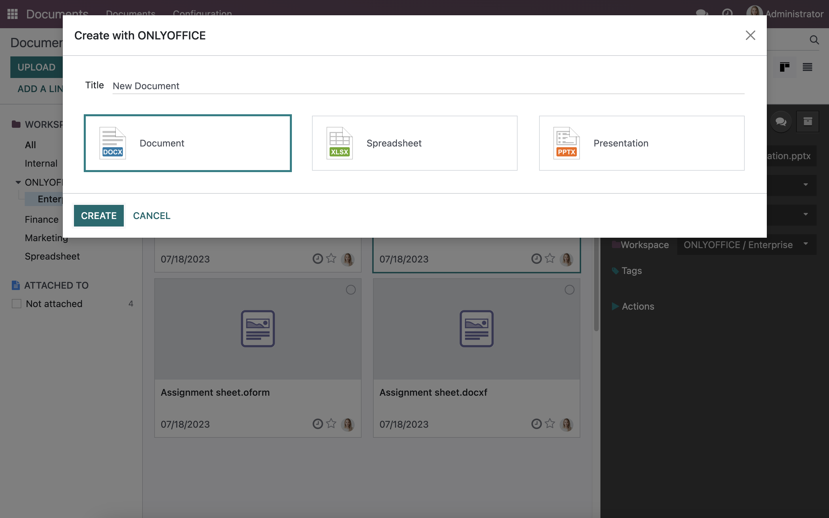 El conector de ONLYOFFICE ya está disponible para Odoo Enterprise