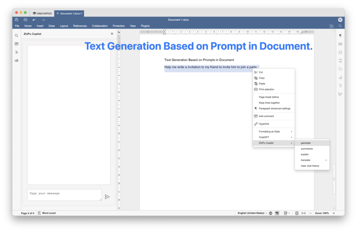 Conheça o plug-in ZhiPu Copilot para ONLYOFFICE