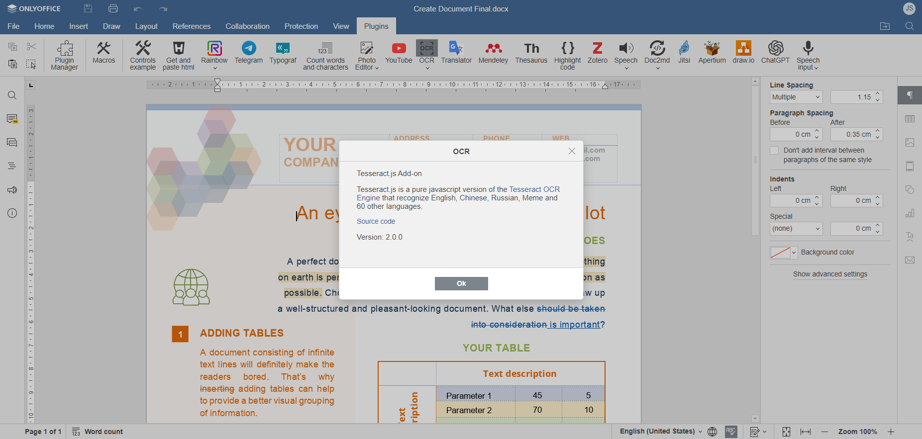 El plugin OCR para ONLYOFFICE: la versión 2.0.0 está disponible