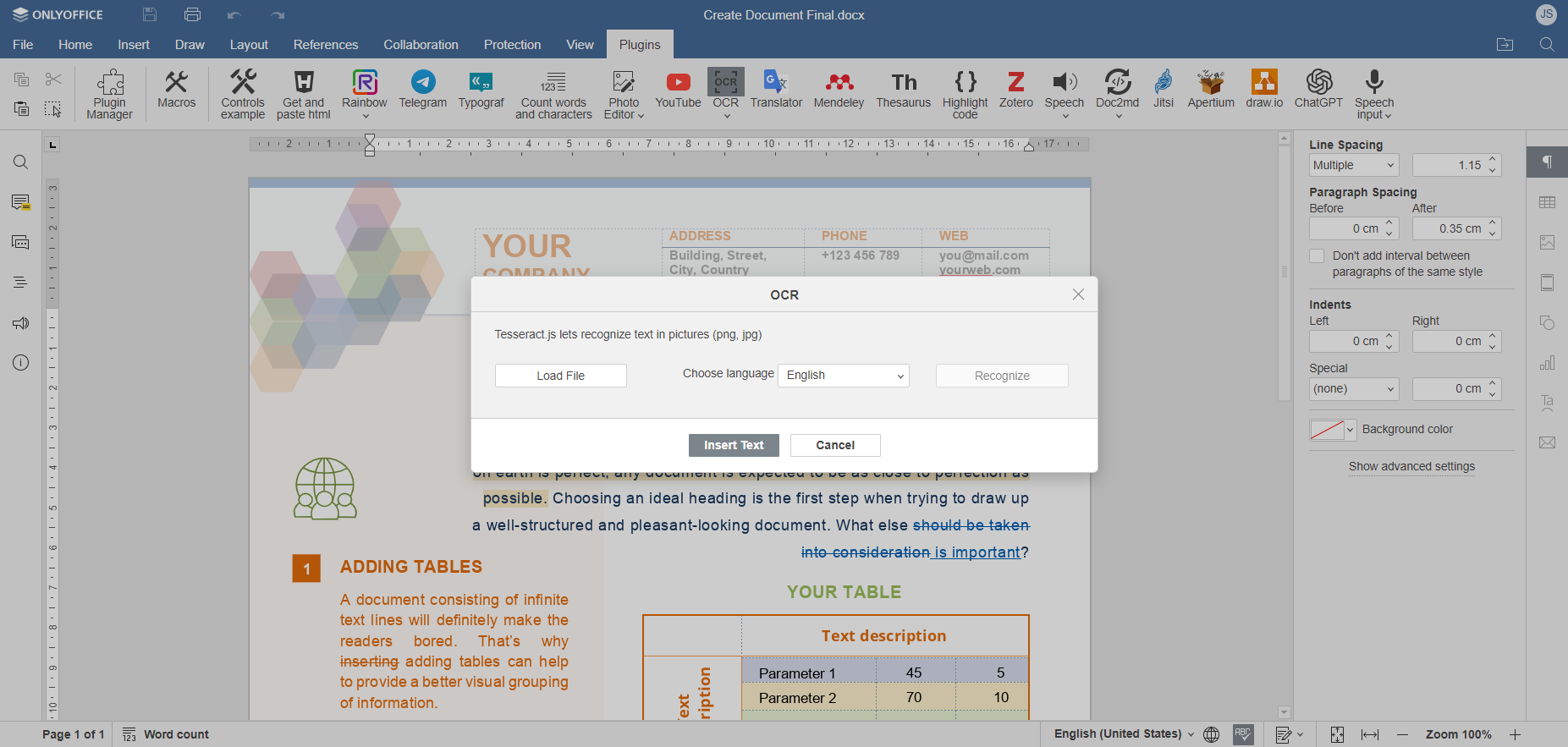 El plugin OCR para ONLYOFFICE: la versión 2.0.0 está disponible