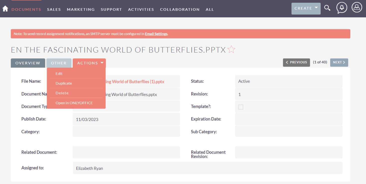 ONLYOFFICE connector for SuiteCRM is available