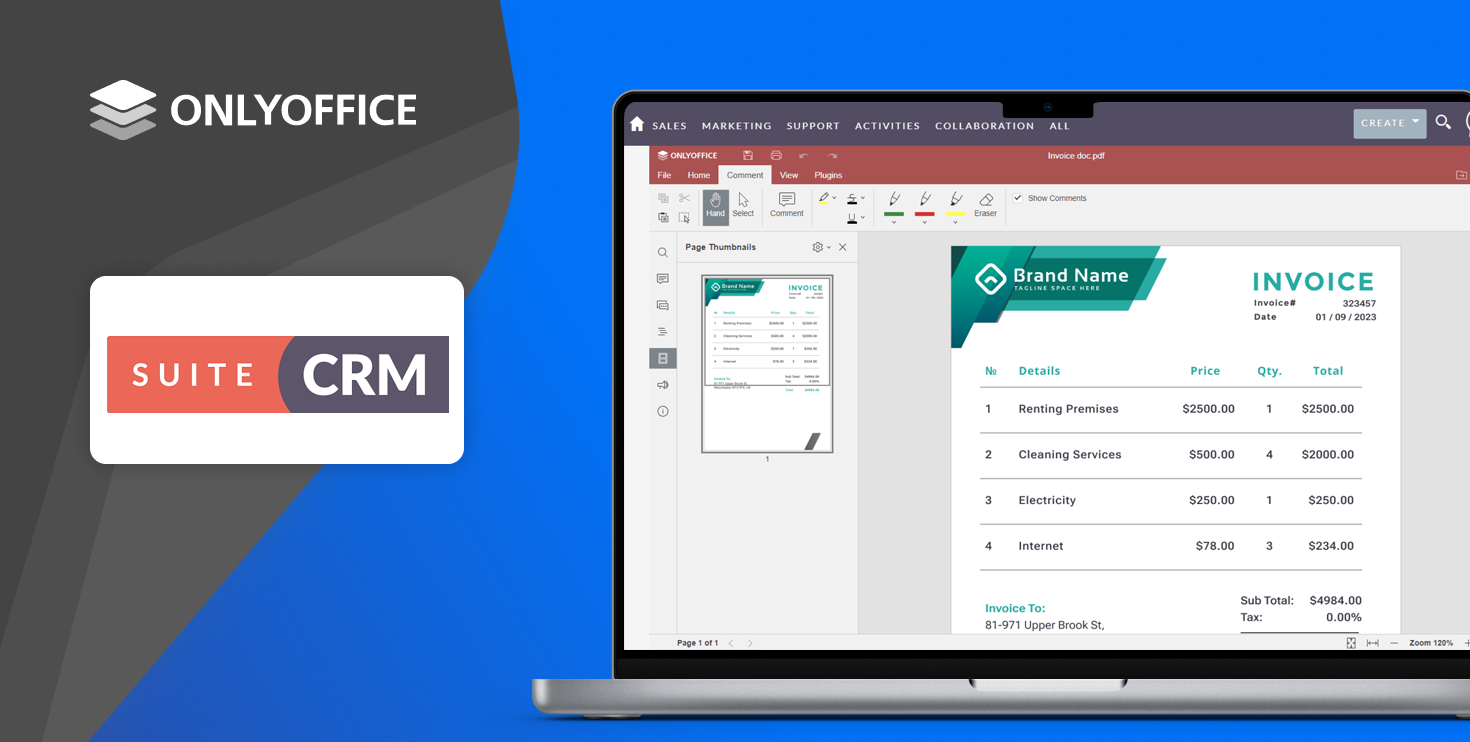 Il connettore ONLYOFFICE per SuiteCRM è ora disponibile