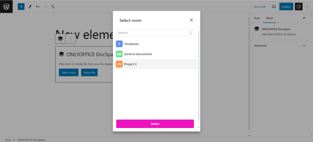 Embed documents into your WordPress with ONLYOFFICE DocSpace