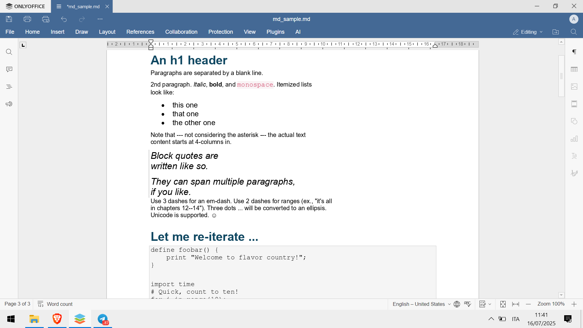 Come modificare i file .md in ONLYOFFICE