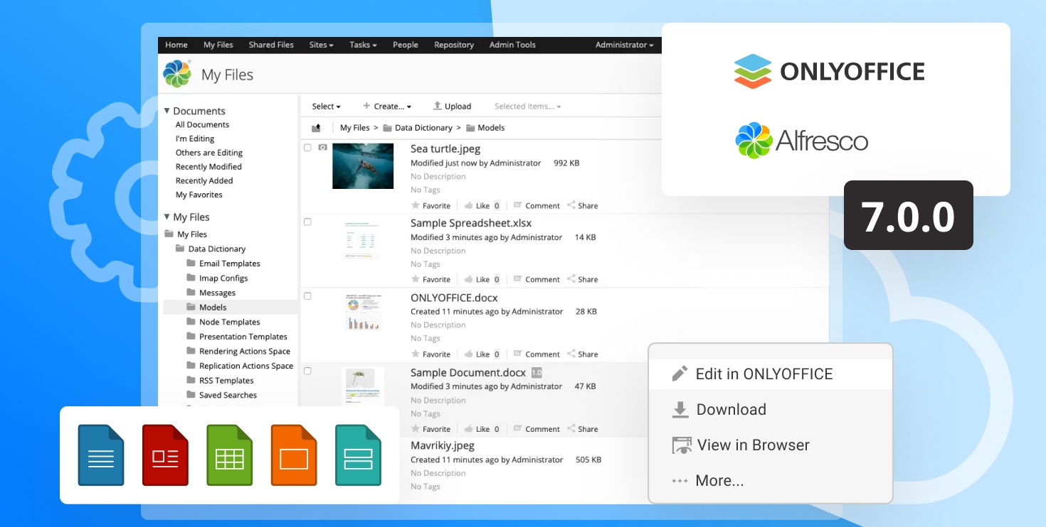 ONLYOFFICE connector v7.0 for Alfresco is released with PDF filling, advanced security options and much more
