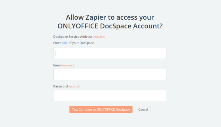 Integração do ONLYOFFICE DocSpace e Trello usando Zaps