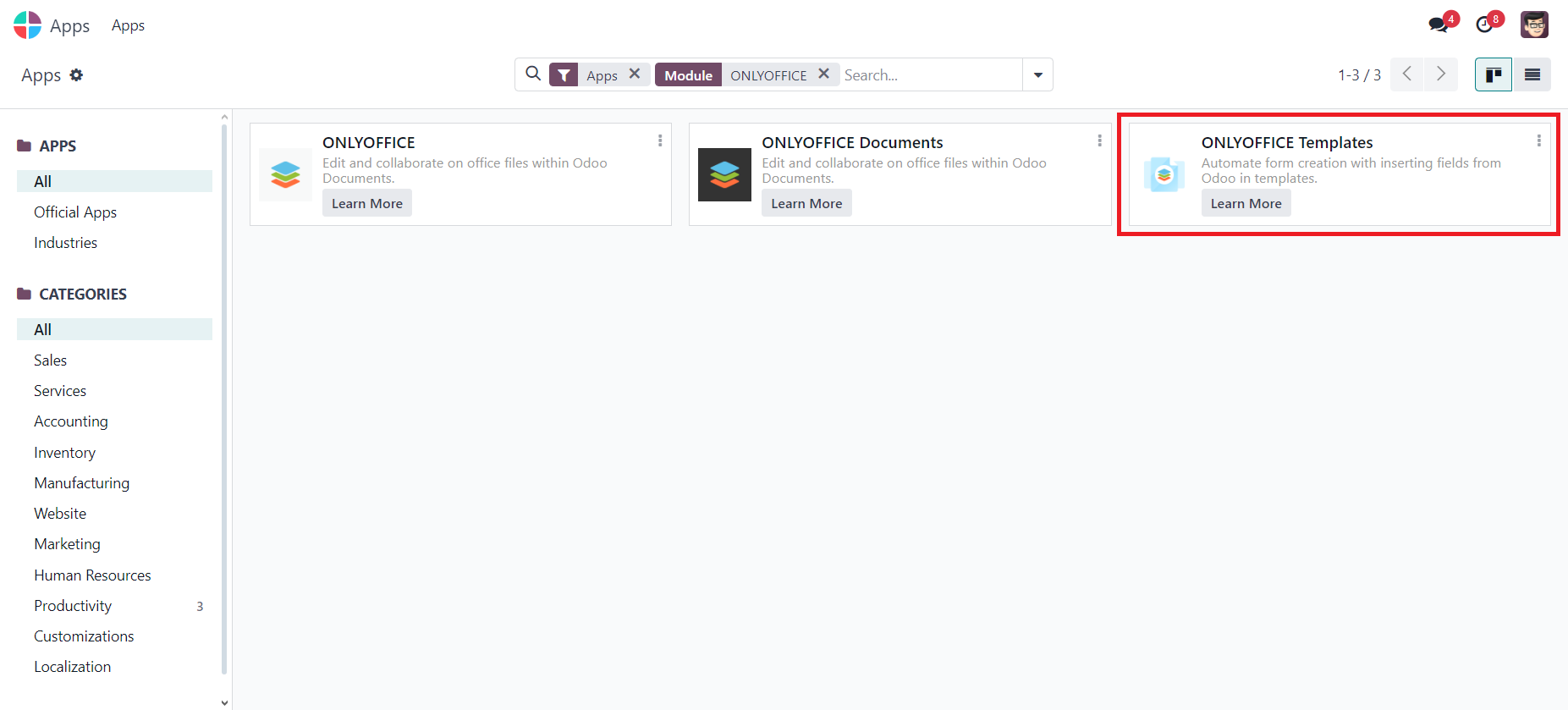 Work with fillable form templates in Odoo using the brand-new ONLYOFFICE Templates app