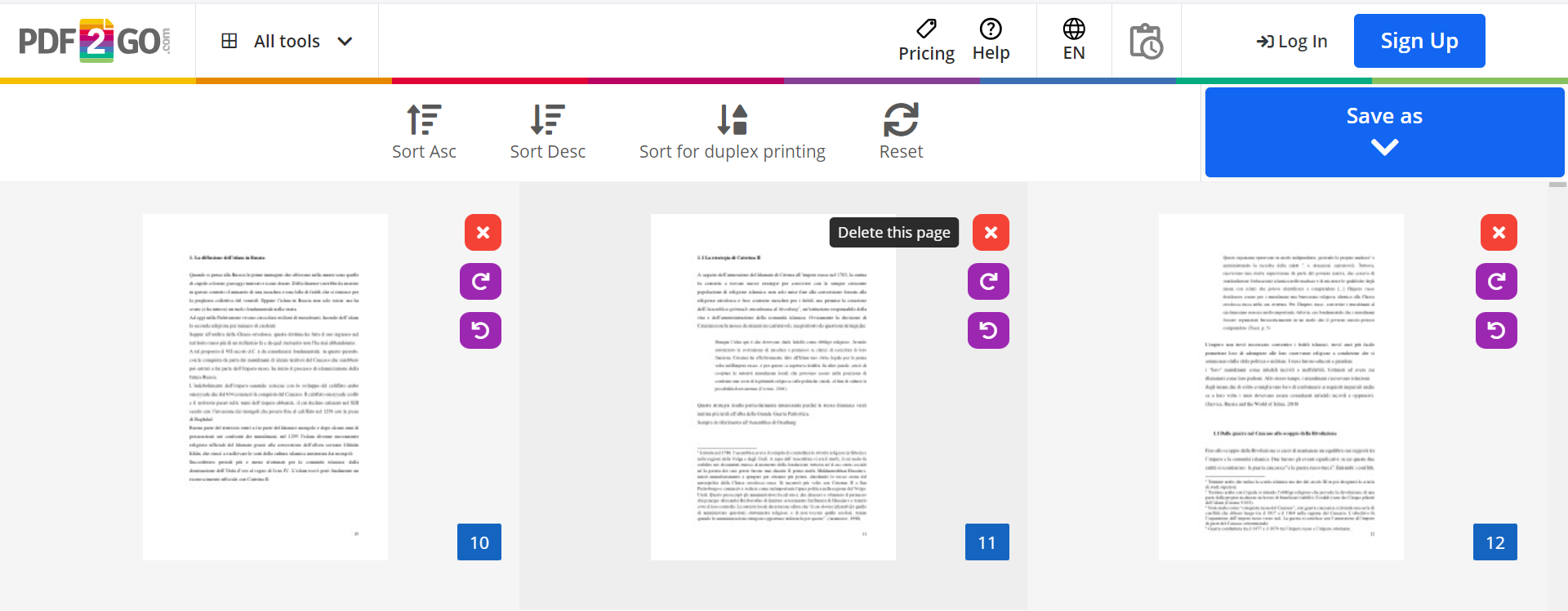 How to remove pages from a PDF