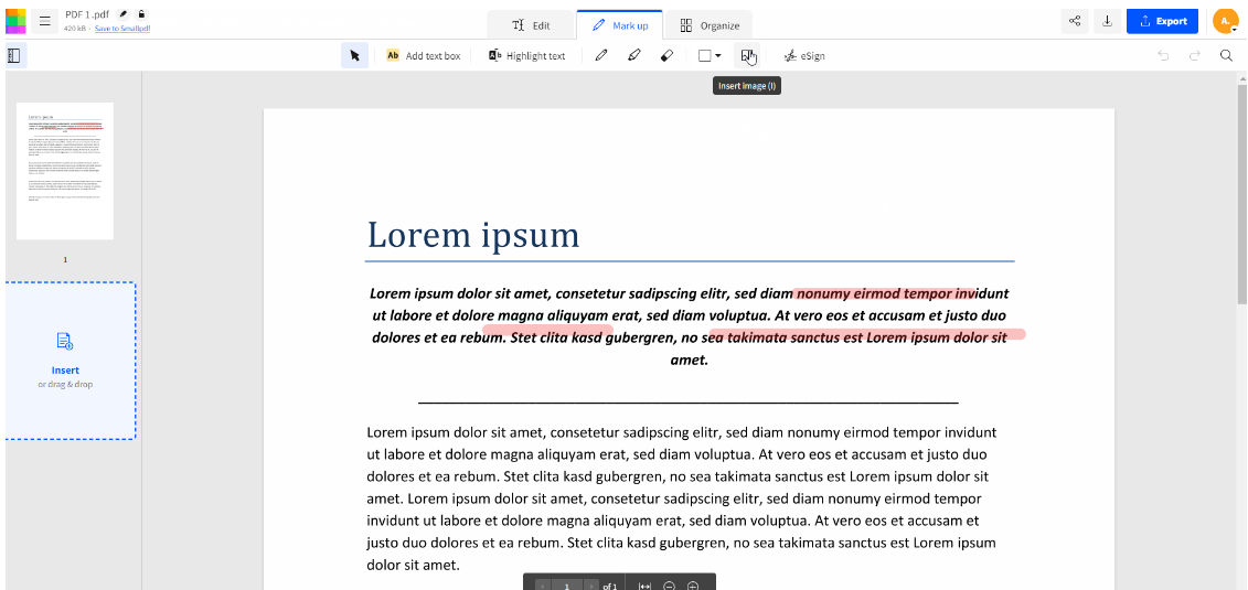 How to insert picture in PDF