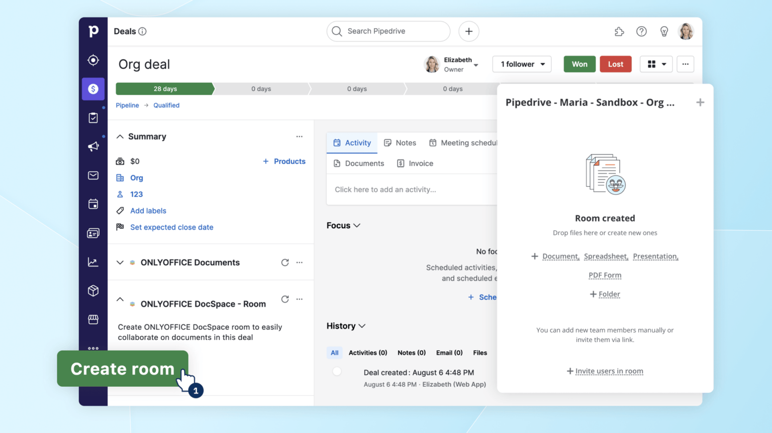 Introducing ONLYOFFICE DocSpace app for Pipedrive