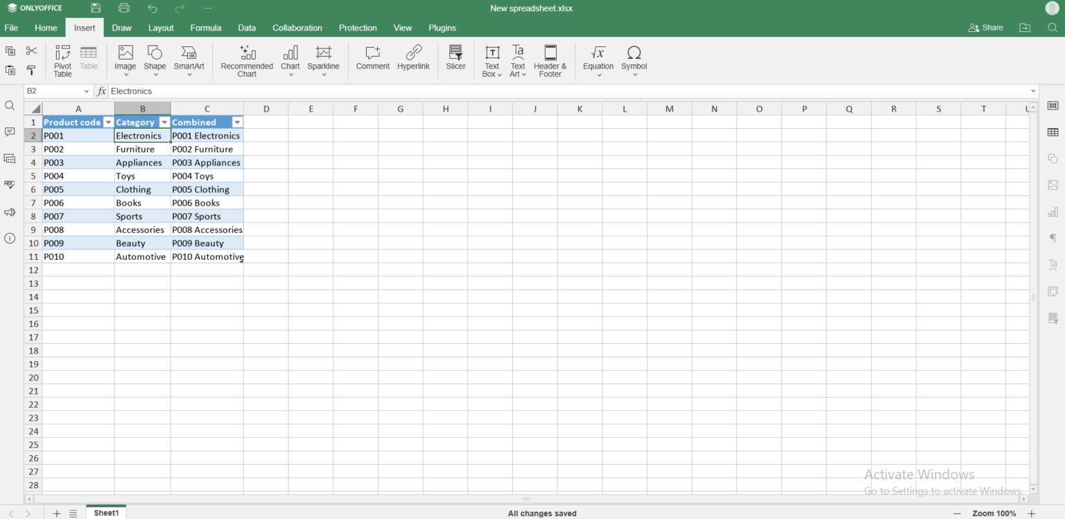 How to merge two columns in Excel sheet | ONLYOFFICE Blog
