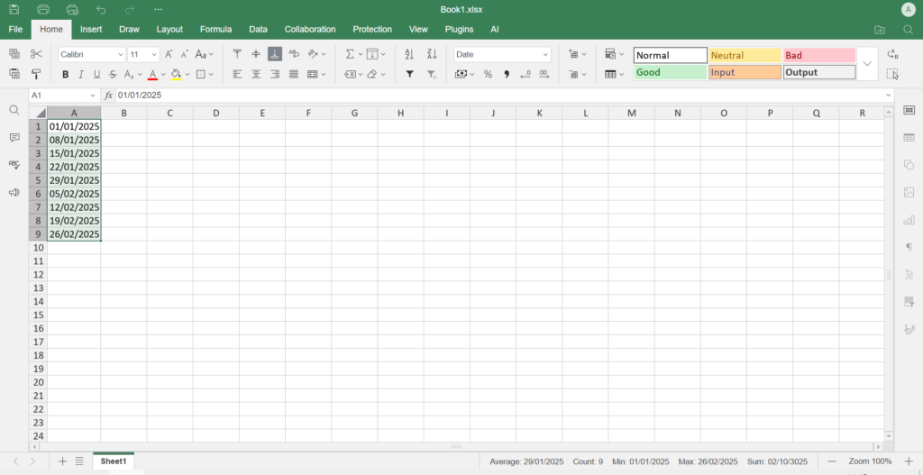Weekly Date Ranges Excel Auto fill dates in Excel: a short guide | ONLYOFFICE Blog