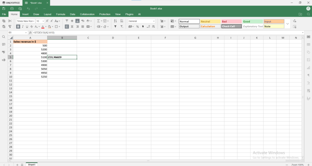 How to find standard deviation in Excel sheet | ONLYOFFICE Blog