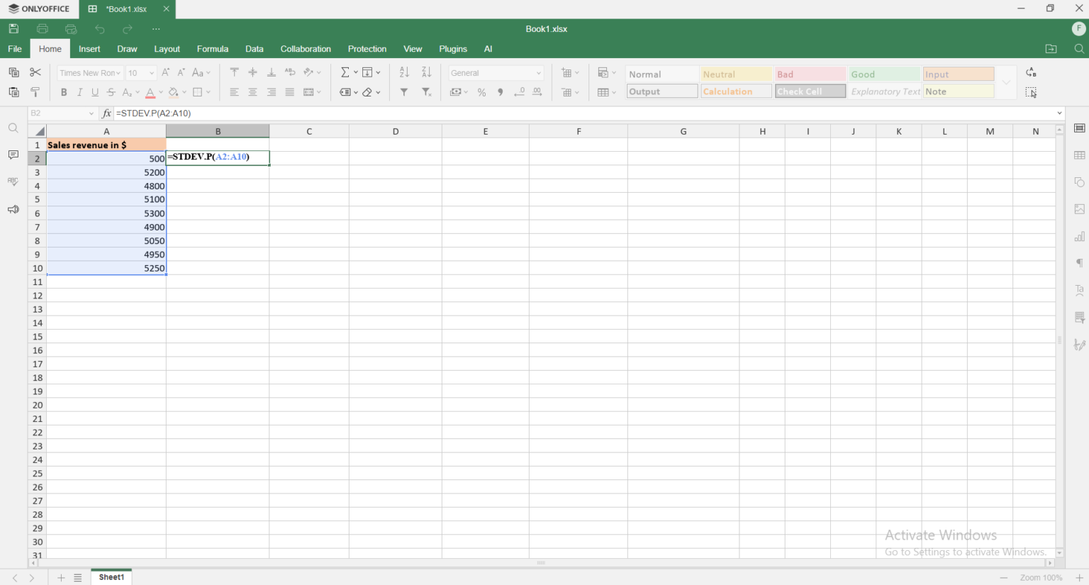 How to find standard deviation in Excel sheet | ONLYOFFICE Blog
