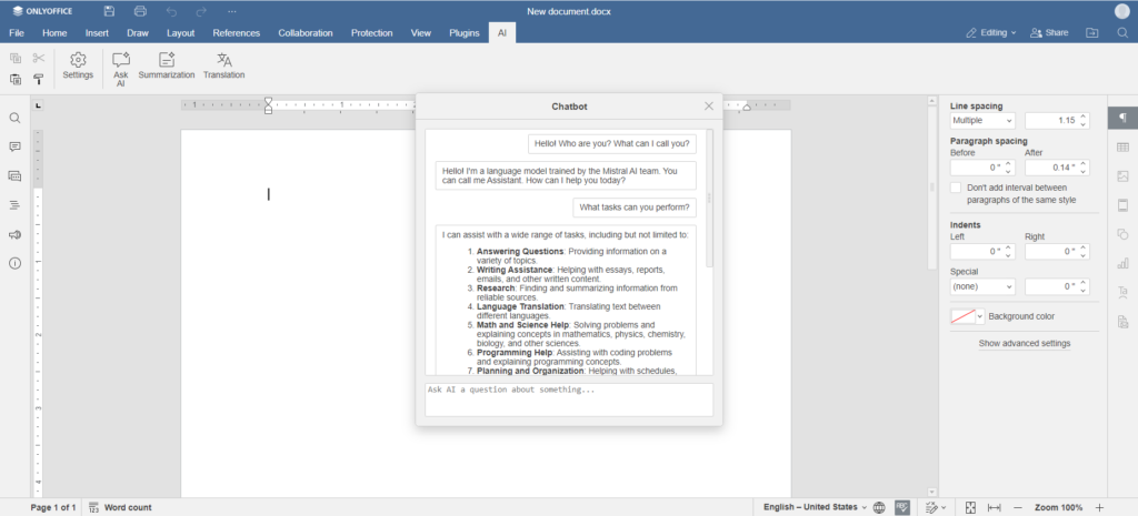 FAQ: how to use AI in ONLYOFFICE | ONLYOFFICE Blog