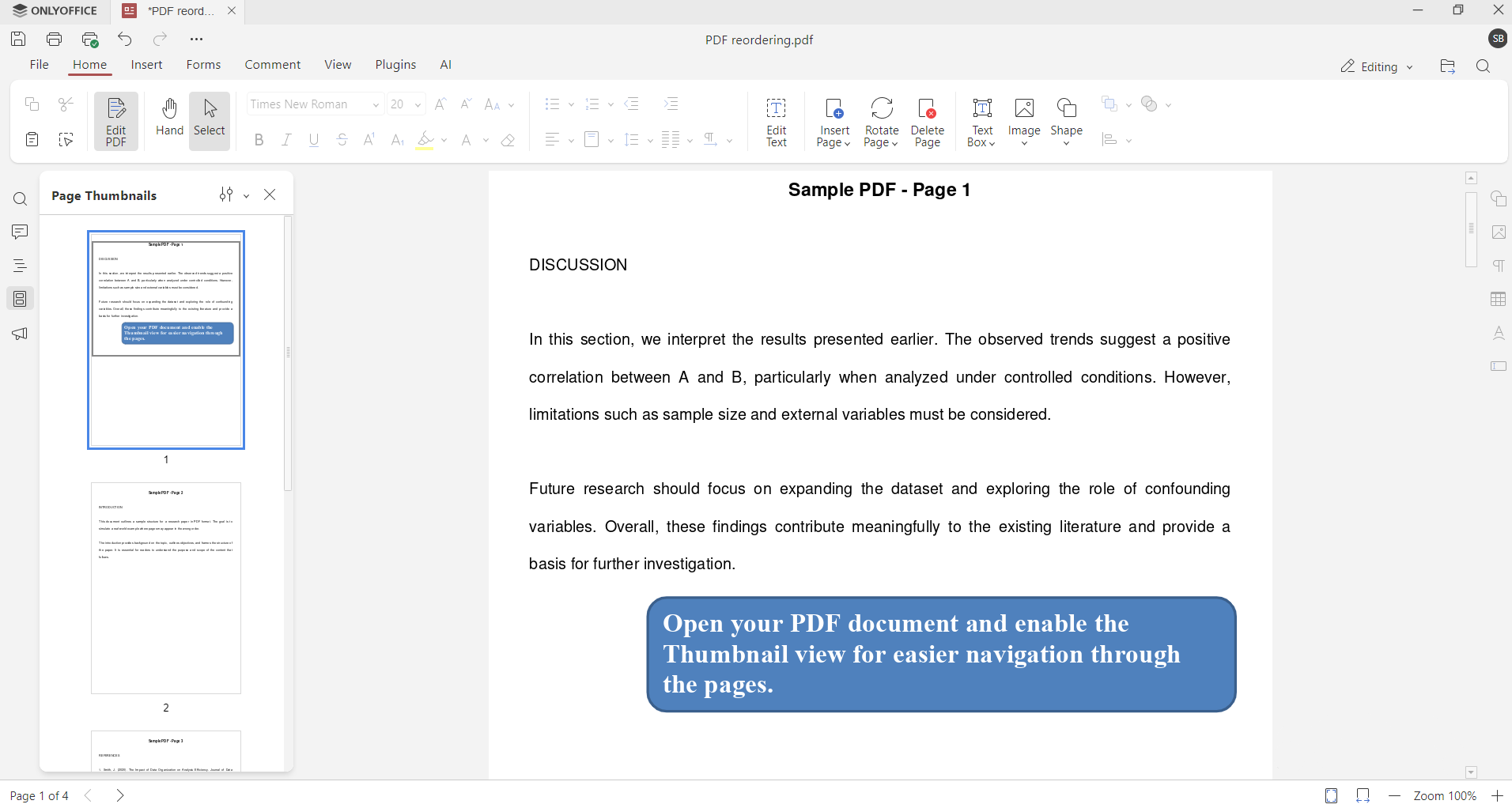 How to rearrange PDF pages