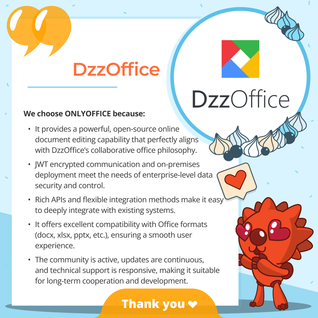 DzzOffice levels up document collaboration for users with ONLYOFFICE Docs