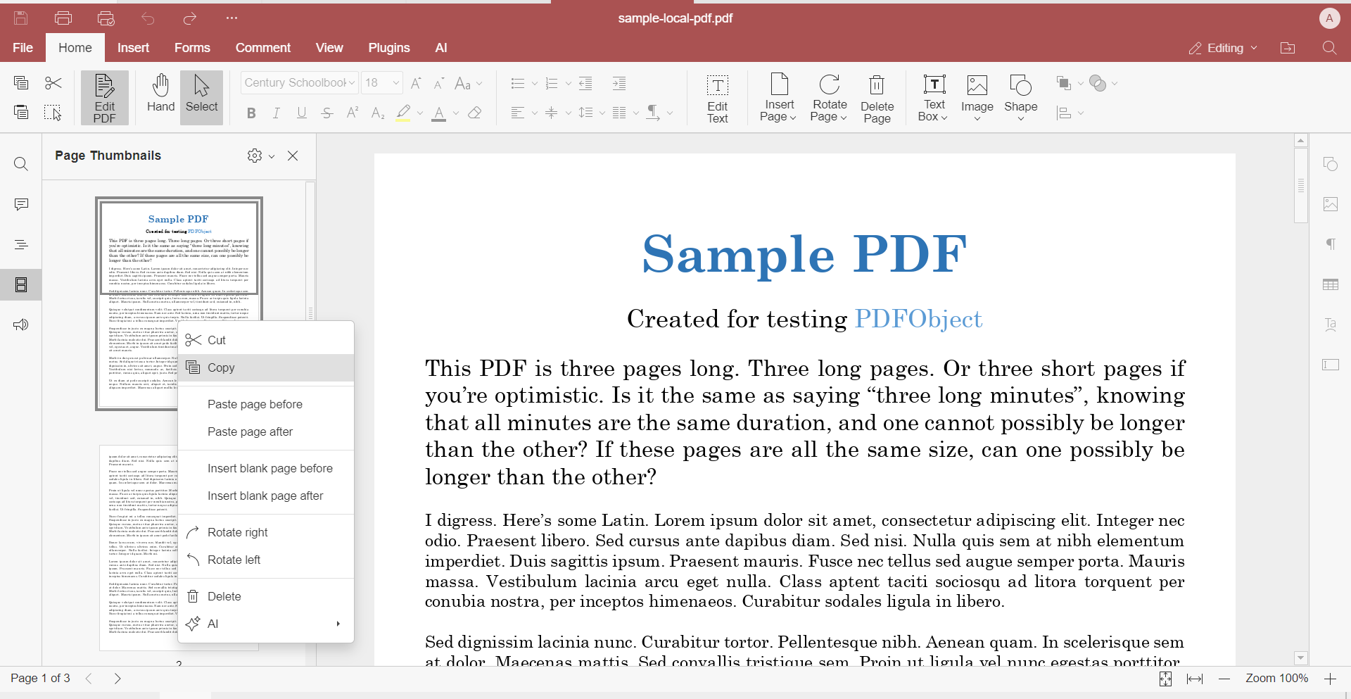 How to copy a page in PDFs