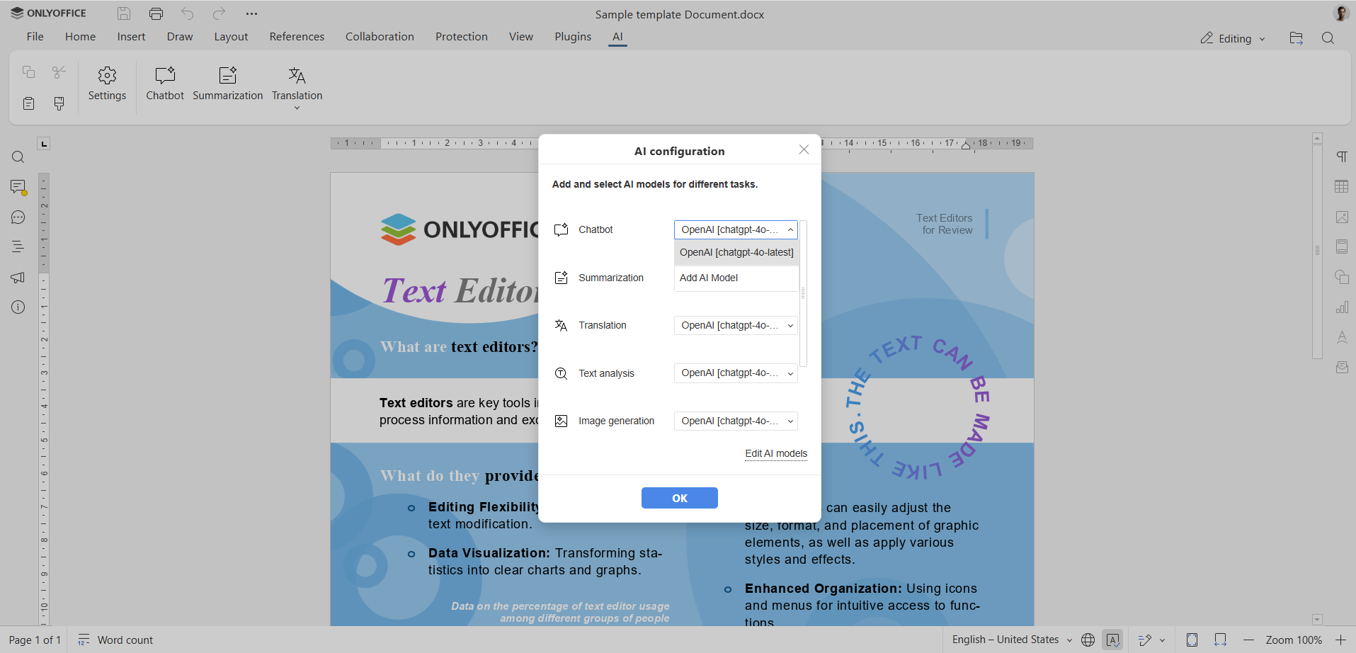 Meet the new AI agent for ONLYOFFICE: smart interaction with editors, automatic form filling in the desktop app, and much more