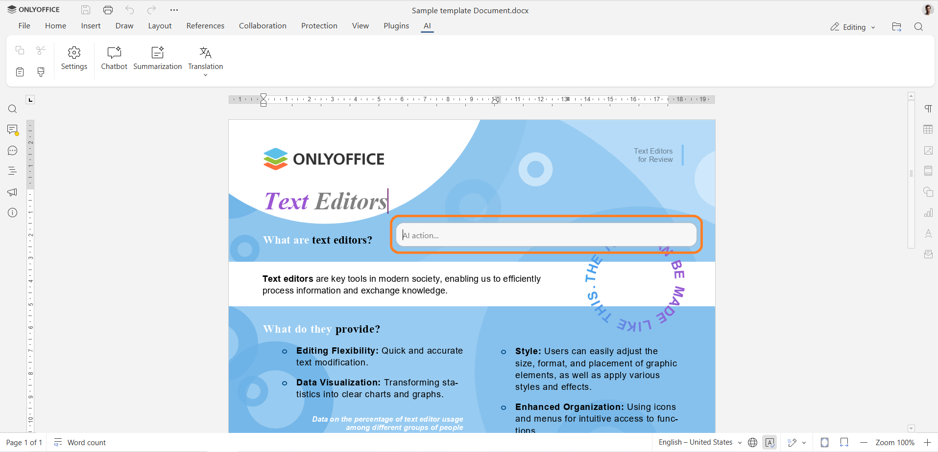 Meet the new AI agent for ONLYOFFICE: smart interaction with editors, automatic form filling in the desktop app, and much more