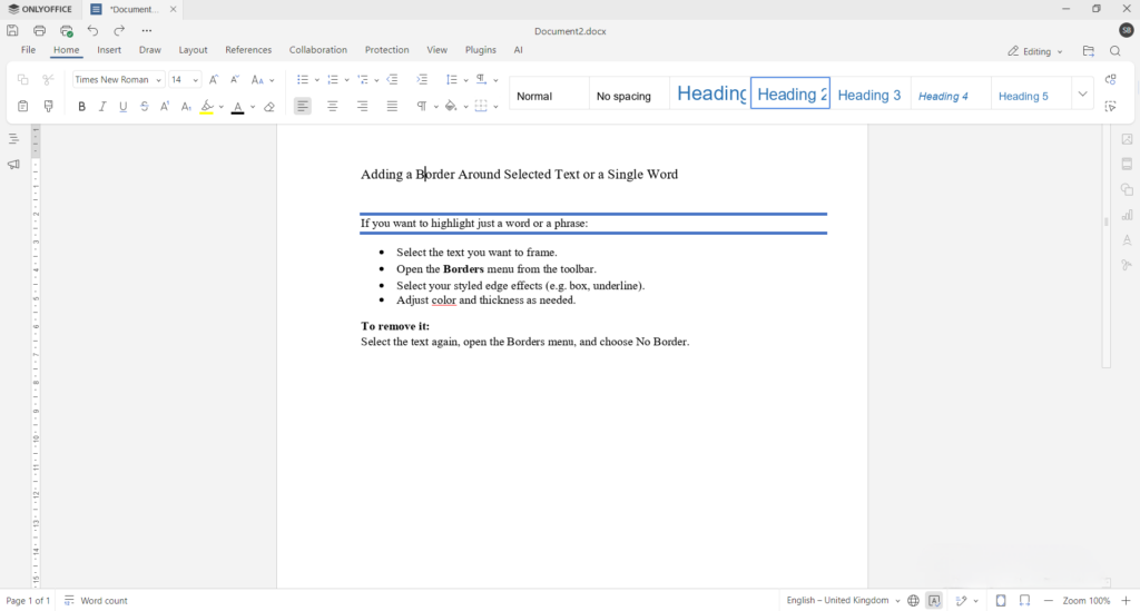 How to add a border in Word document | ONLYOFFICE Blog