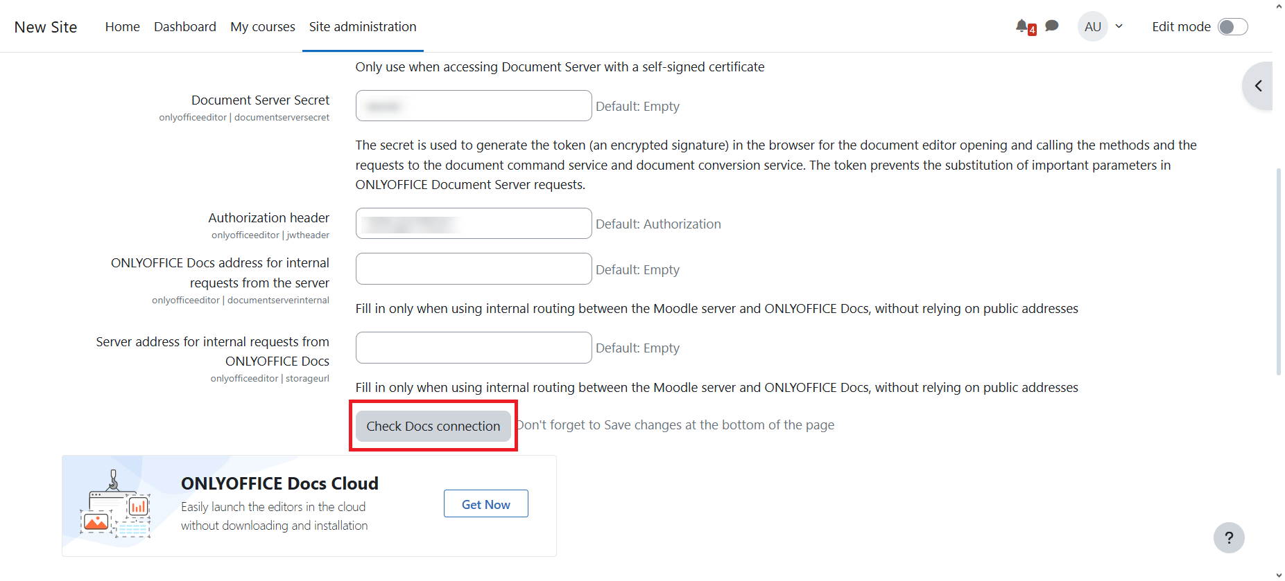 ONLYOFFICE Assign Submission plugin v4.1.0 for Moodle: assignment editing, commenting on submitted files with notifications and support for mobile browser detection