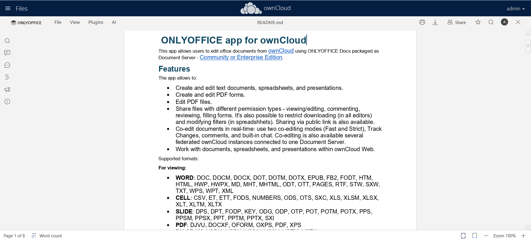 Conector ONLYOFFICE v9.10.1 para ownCloud: visualización de diagramas, nuevos formatos de archivo compatibles, modo de visualización en vivo para documentos compartidos y más