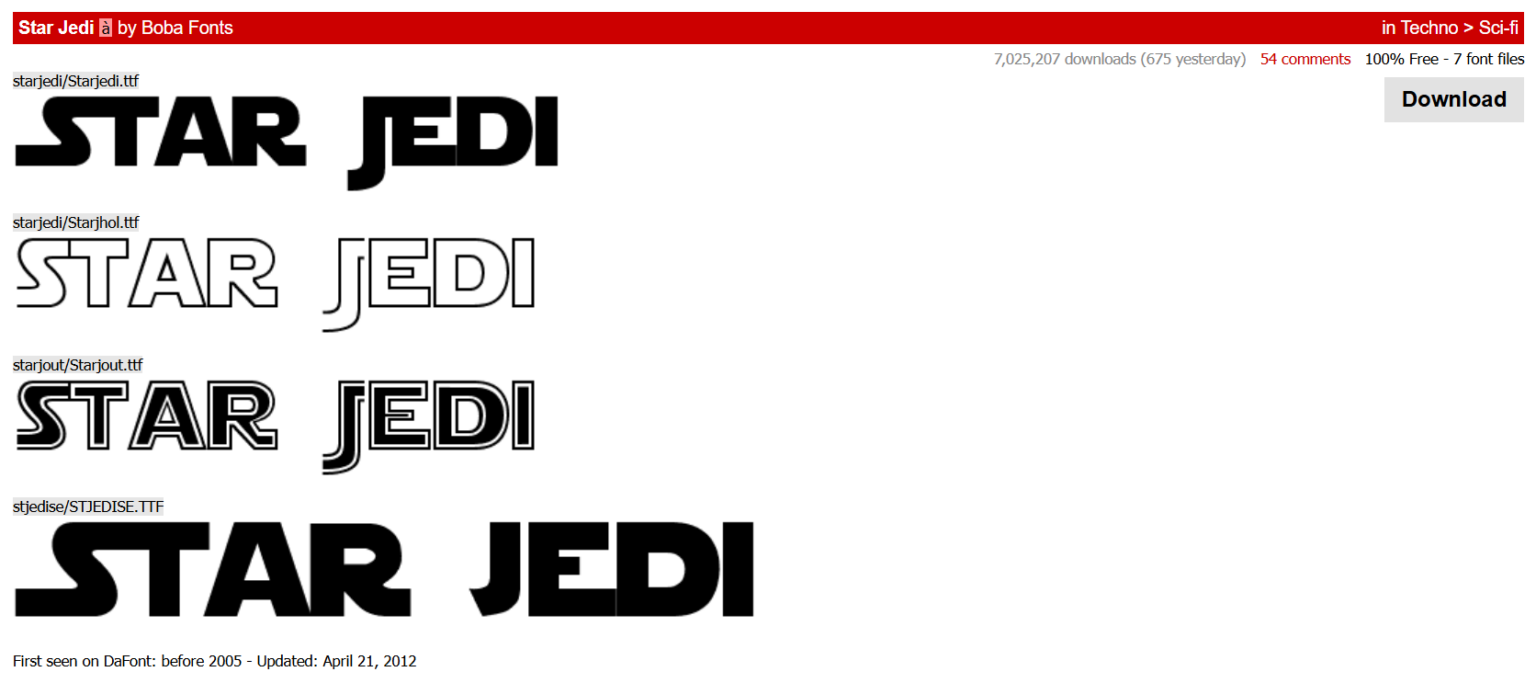 Star Wars font: where to find and how to use