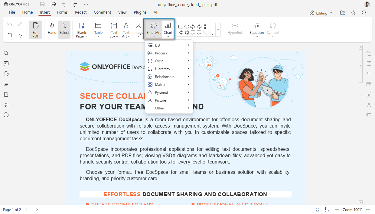 ONLYOFFICE Docs 9.1 released: A more powerful PDF Editor with Redact and new annotations, faster formulas, and more