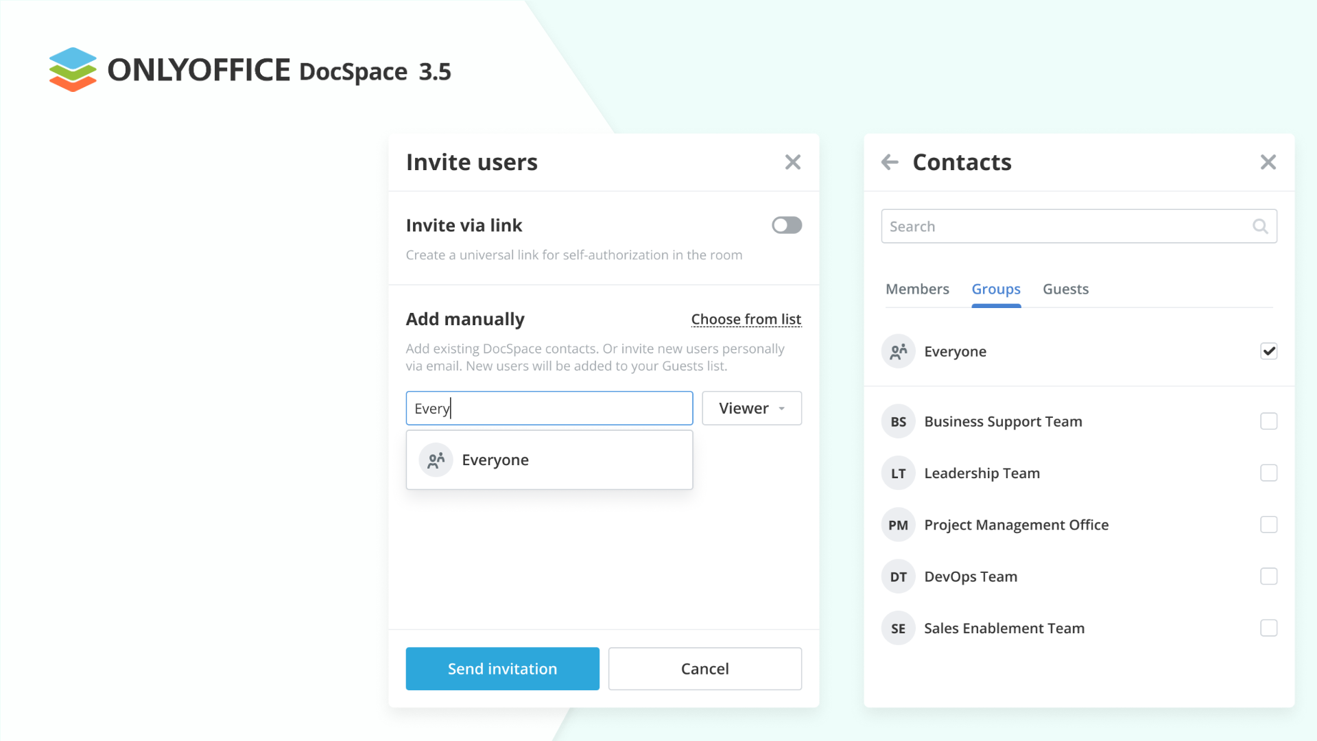 Meet ONLYOFFICE DocSpace 3.5 with the upgraded editors, streamlined sharing, improved file and room management, and more