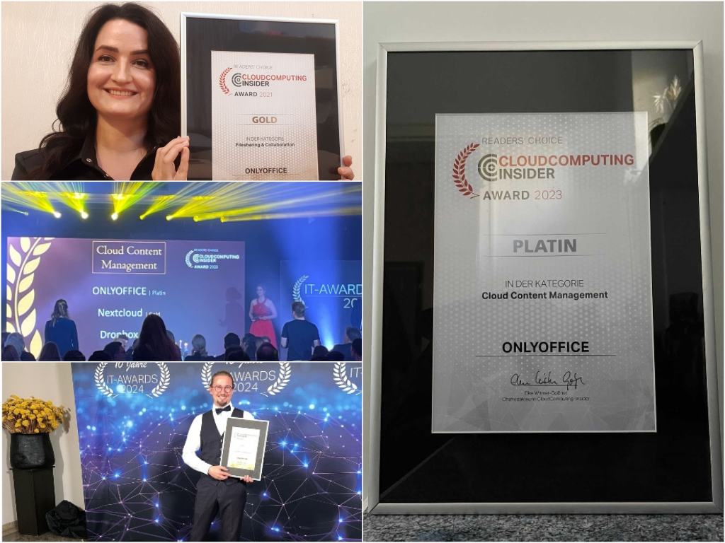 ONLYOFFICE 荣获2025年云计算 Insider 金奖