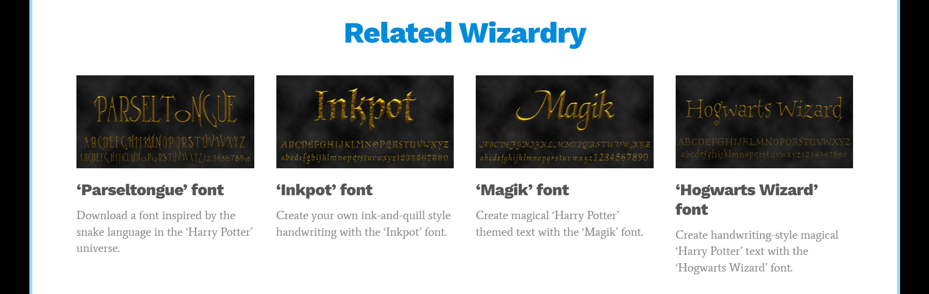 Harry Potter font: where to find and how to use
