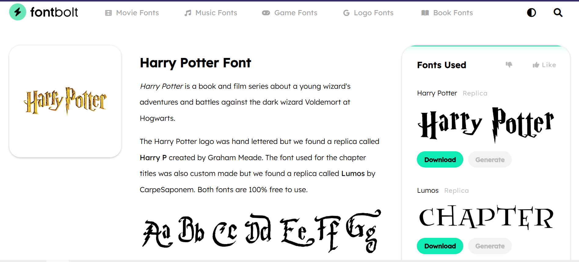 Harry Potter font: where to find and how to use