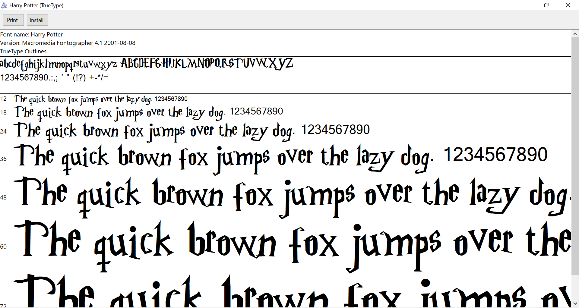 Harry Potter font: where to find and how to use