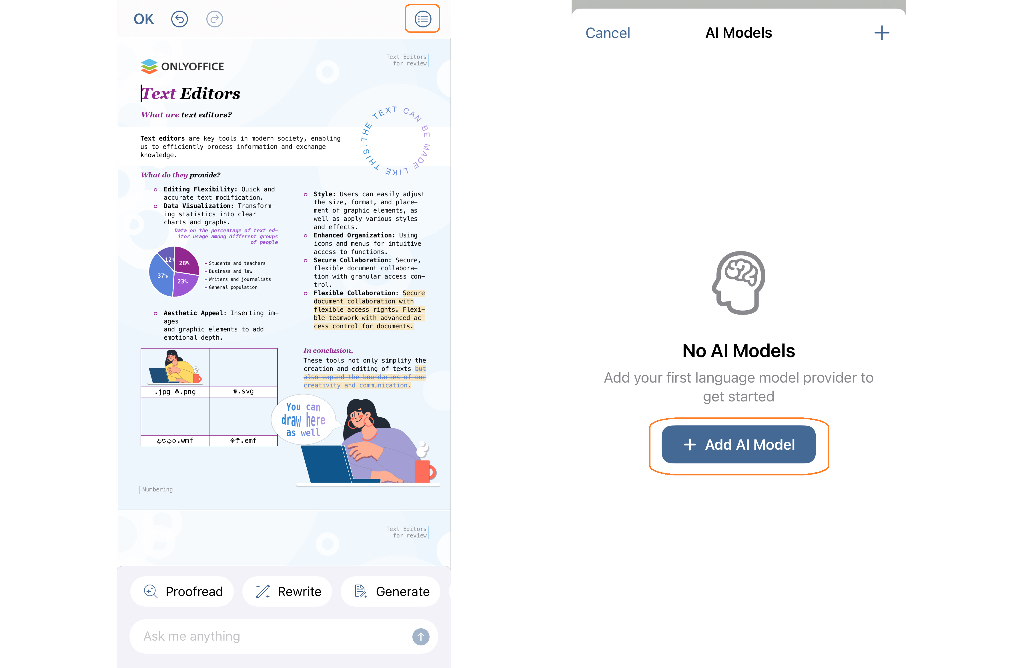ONLYOFFICE Documents v9.1 for iOS: AI assistant, role-based form filling, RTL text direction, and more