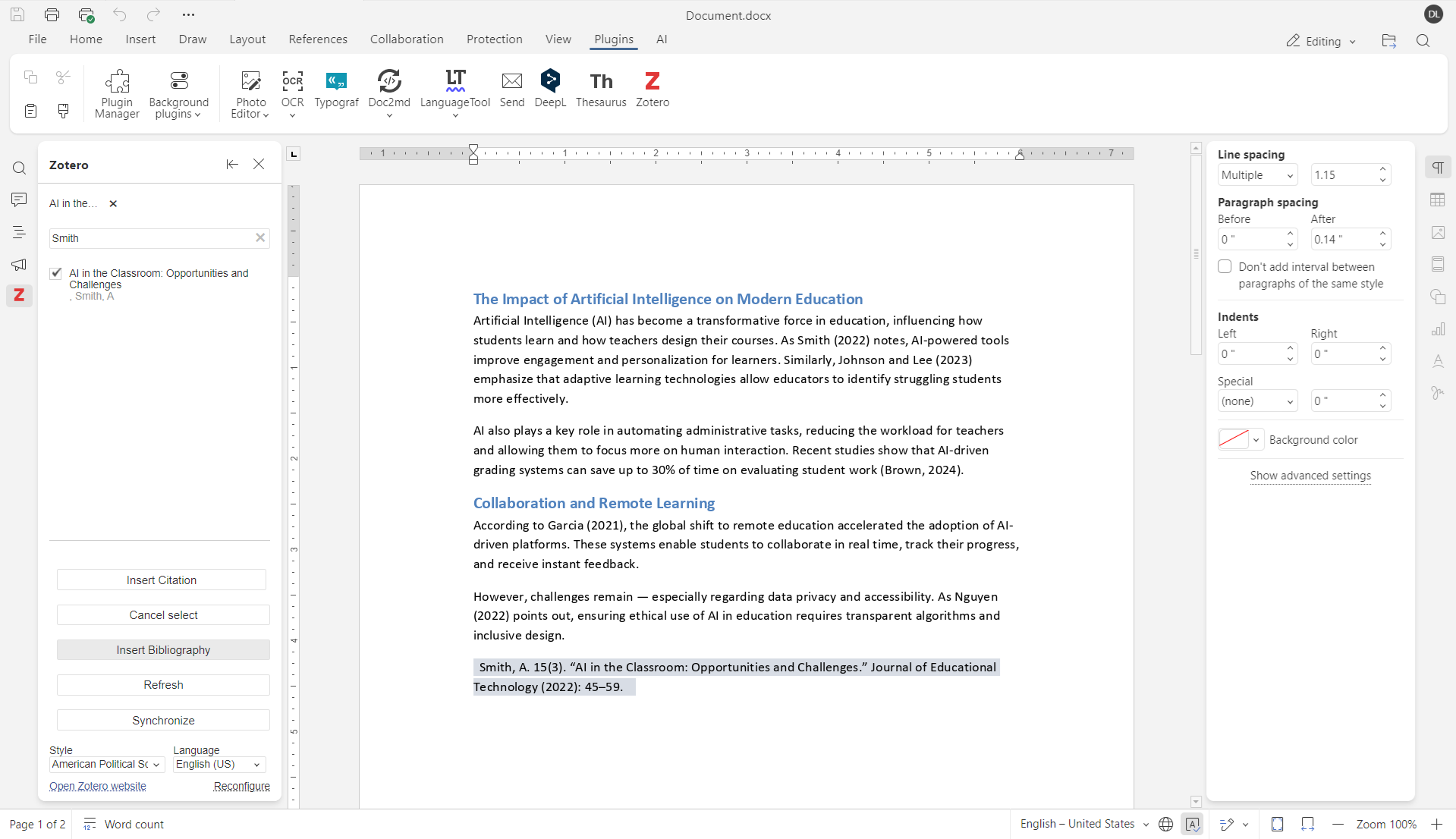 Updated Zotero plugin for ONLYOFFICE: offline mode, custom styles, and improved citation management