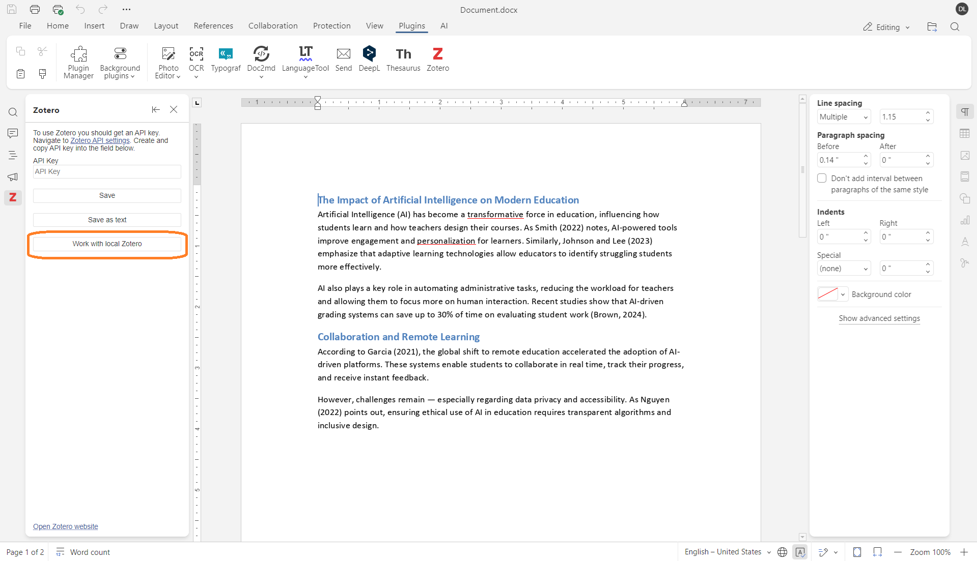 Updated Zotero plugin for ONLYOFFICE: offline mode, custom styles, and improved citation management